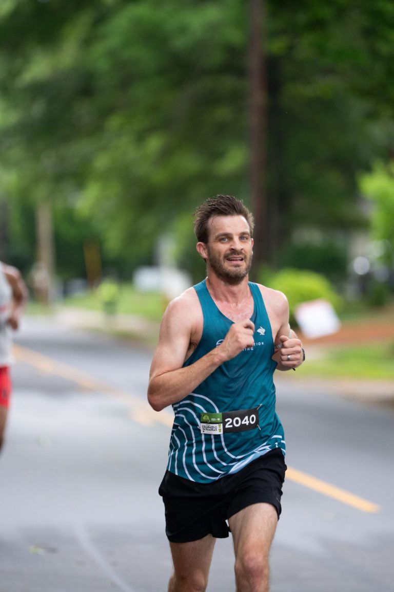 Coach Mike tired in a race